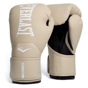 Everlast Elite 2 16oz Boxing Gloves, Champagne Boxing Gloves for Bags, Mitt Work & Sparring, Hook and Loop Strap, Ergonomic Grip Bar, Split-Style Foam Combination - Authentic Gear