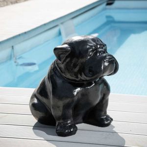 Image de Wanda Collection Sculpture contemporaine Bulldog 40cm Noir