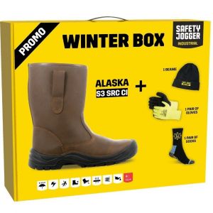 Safety Jogger Winterbox botte de sécurité en cuir avec doublure chaude Alaska S3 SRC CI Marron 42