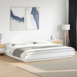 VidaXL Cadre de lit blanc 180x200 cm bois d'ingénierie, meuble de chambre à coucher, sommier, lit de palette, lit, lit double, lit à panneaux