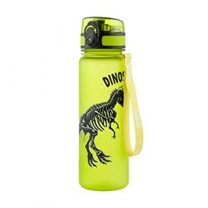 BAAGL Gourde en Tritan avec Paille et Passoire pour Enfant 500 ml Sans PVC et BPA Anti-Fuite (Dinosaurs)