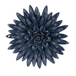 Emde Déco murale fleur céramique bleu 17.4cm
