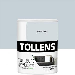 Image de Tollens Peinture murs et boiseries instant gris satin 0 75L