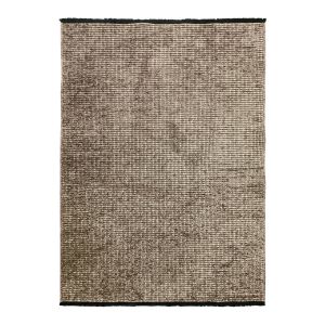 Thedecofactory Tapis tissé plat coton noir et reflet lumière gris 160x230