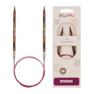 Knitpro KP21341 Symphonie Aiguille Circulaire Fixe Bois Multicolore (6 mm, 80 cm)