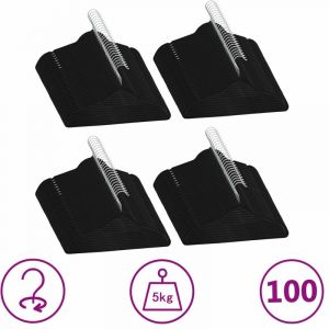 Image de VidaXL Cintres antidérapants 100 pcs Noir Velours