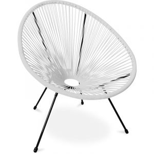 Image de Privatefloor Fauteuil Acapulco - Piétement Noir - Nouvelle Édition Blanc 72