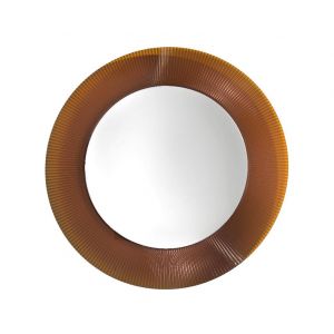 Kartell Miroir lumineux All Saints LED / Ø 78 cm marron en matière plastique
