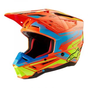 Image de Alpinestars Casque cross S-M5 Action 2 orange fluo/cyan/yellow fluo EC