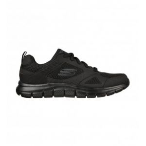 Skechers 232398 BBK, Basket Homme, Black Leather/Mesh/Black Trim, 45 EU