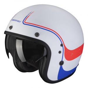 Scorpion Casque Belfast Evo Soul Blanc Mat Bleu Rouge - Taille XS