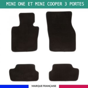 Tapis de voiture - Sur Mesure pour mini one et mini cooper F56 3 portes (dès 2013) - 3 pièces - Tapis de sol antidérapant pour auto