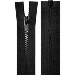 Cyclingcolors 2x Fermeture éclair N°5 70 cm tirette curseur polyester extrémité ouverte maille glissière vêtement couture mercerie veste manteau, noir