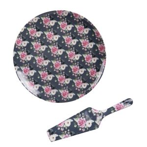 Table passion Coffret plat 31 cm avec pelle à tarte lily Gris