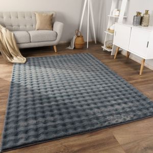 Paco Home - Tapis Bubble Salon Chambre Fourrure à poils longs Design géométrique 3D 160x220 cm, Anthracite 3