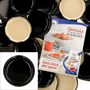 Couvercle à visser - TO82 - Noir - Lot de 50 - Compatible avec pots de 230ml à 435ml - Acier