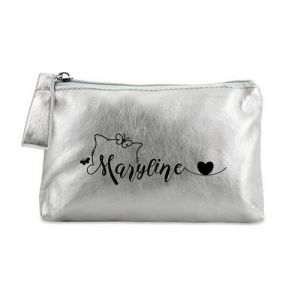 Porte monnaie Taperso personnalisable argent motif prenom chat et papillon