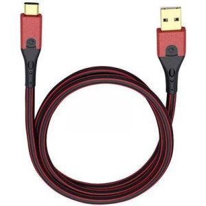 Oehlbach Câble USB 3.0 mâle type A - USB-C mâle 1 m rouge/noir