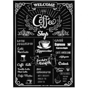 Komar Coffeeshop Sticker D&eacute;coration murale Caf&eacute; - 50x70cm