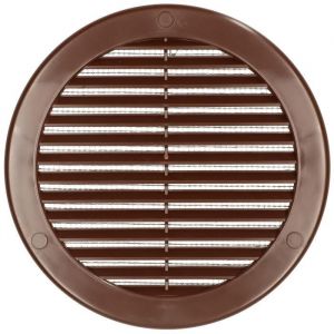 Grille d'aération ronde Fi 150 mm Marron avec moustiquaire - Kotarbau