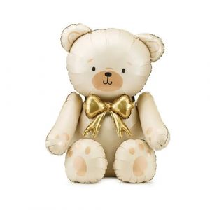 Ballon aluminium ourson noeud 75x84cm cr&egrave;me - g&eacute;n&eacute;rique fb285-079