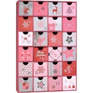 Brubaker Calendrier de L'Avent à Remplir Pour Femmes et Filles - Christmas Magic Pink Pink - Calendrier de Noël à Remplir Soi-Même avec 24 Portes Pour Bons D'Achat, Bonbons et Autres Surprises