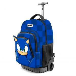 Karacter Mania Sonic The Hedgehog - SEGA Sight Sac à dos à Roulettes GTS FAN, Bleu
