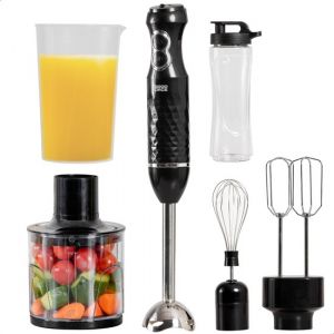GoodForce Hand Blender en acier inoxydable - 6 in 1 Hand Blender Set with Chopper - Smoothie Maker - Whiskisk - Whisk - 600 ml Mixing Cup