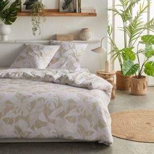 Today Parure de lit Crazy - Imprimé Jungle - 2 personnes - 220 x 240 cm - Beige