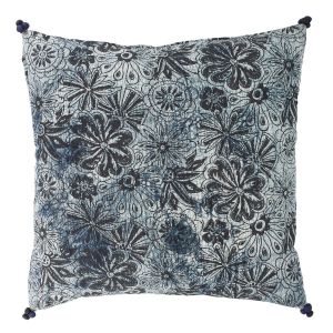 Image de Now's Home Coussin imprim&eacute; bleu/noir - 45x45 cm