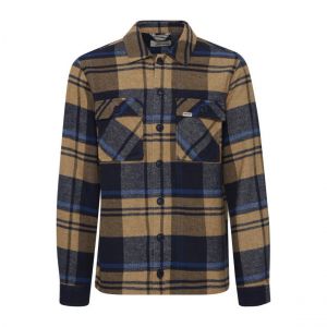 Blend Chemise droite avec manches longues et col français beige carreaux