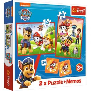 Trefl Paw Patrol, L'équipe des Chiens en Action-3 en 1 Dogs Puzzle, 93337, Multicolore, Taille Unique
