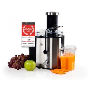 TZS First Austria Machine &agrave; Jus Extracteur Centrifugeuse Large Bouche en Acier Inox 75 mm 2 Niveaux de Broyage de Fruits Mous