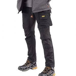 Snickers Pantalon de travail extensible AllRoundWork, noir, taille 46, longeur de jambe 76 cm