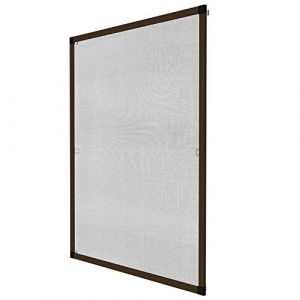 Image de TecTake Moustiquaire pour Fenêtre Cadre en Aluminium Ajustable 130 cm x 150 cm Marron