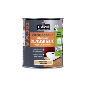 Cecil Vitrificateurs usage classique vx302 vitrificateur usage classique vx302 incolore brillant supports neufs ou sains boiseries brosse/rouleau 1 l intéri