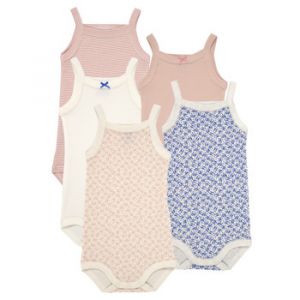 Image de Petit Bateau Pyjamas / Chemises de nuit BODY BRETELLE X5 Multicolore - Taille 3 mois,6 mois,12 mois,24 mois,36 mois