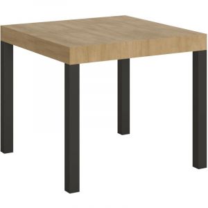 Table extensible 90x90/246 cm Everyday Chêne Nature Structure Anthracite