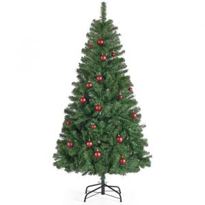 Songmics Sapin de noël artificiel sapin de 180 cm avec support en métal vert