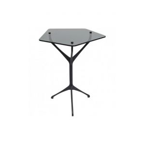 Image de Kare Design Table basse design verre et acier noir 52cm DARK SPACE