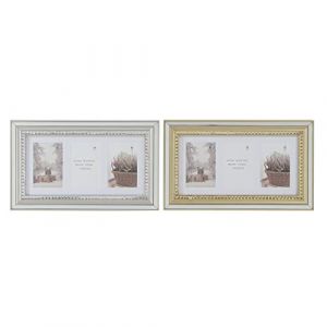 Image de Cadre photo DKD Home Decor Luxury Verre polystyrène Doré Argenté Traditionnel 46,5 x 2 x 28,5 cm (2 Unités)