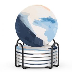 Dessous de verre absorbants LIFVER avec support, lot de 6