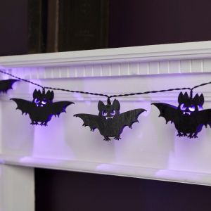Lights4Fun Guirlande Lumineuse Chauve-souris en Bois