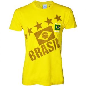 T-shirt - BRESIL - Football - Jaune - Manches courtes - Respirant