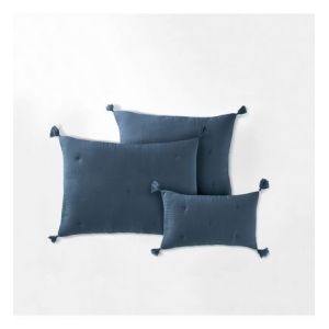 Housse de coussin gaze de coton, K la Bleu Couleur Bleu Taille 50 x 70 cm