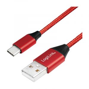 Logilink CU0148 - 1 m - usb a - usb c - 2.0 - 480 Mbit/s - Noir - Rouge (CU0148)
