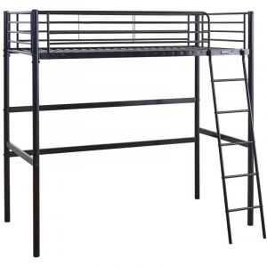 Habitat et Jardin Lit mezzanine en métal 'Alora' - 90 x 190 cm - Noir