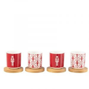 J-Line Lot céramique rouge h.7.5cm
