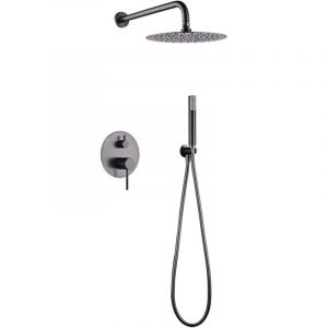Imex - GPM039/BGM monza Conjunto Grifo Ducha Monomando Empotrado Black Gun Metal - ref: GPM039/BGM