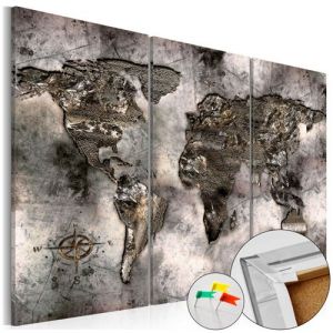 Artgeist Tableau en liège - Opalescent Map [Cork Map] 90x60
